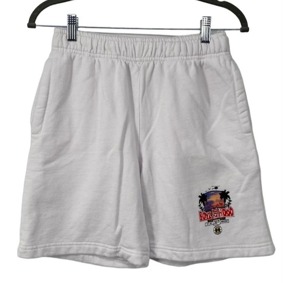 Cross Colours Other - CROSS Colours Boyz N The Hood Elastic Waist White Pull On Shorts